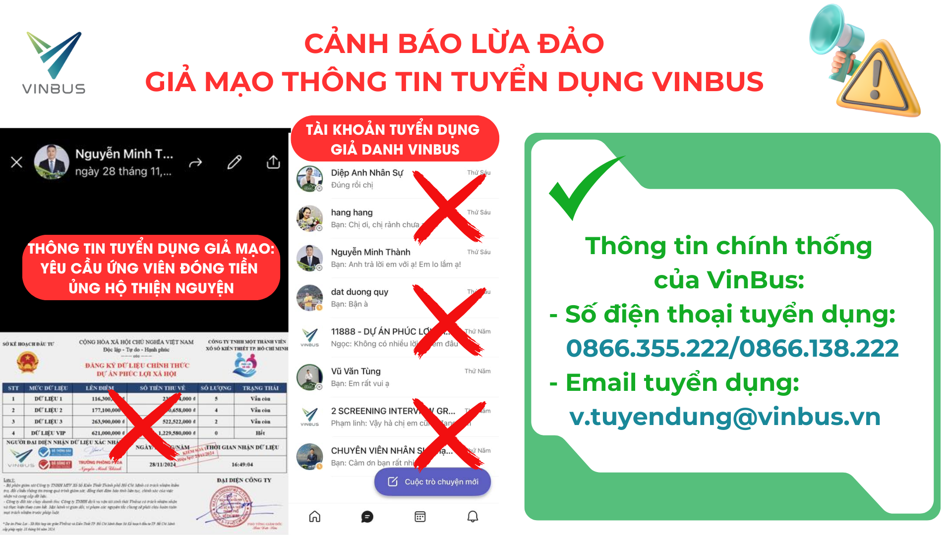 VINBUS XIN THÔNG BÁO/CẢNH BÁO TRANG WEB LỪA ĐẢO VÀ MIỄN TRỪ TRÁCH NHIỆM